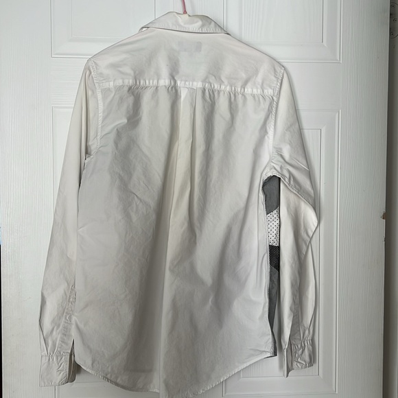 Men’s white button down shirt with black multi-pattern - Picture 2 of 2